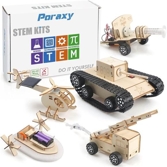 5 Set STEM Projects for Kids Ages 8-12, Model Car Kits, Wooden 3D Puzzles - Picture 1 of 6